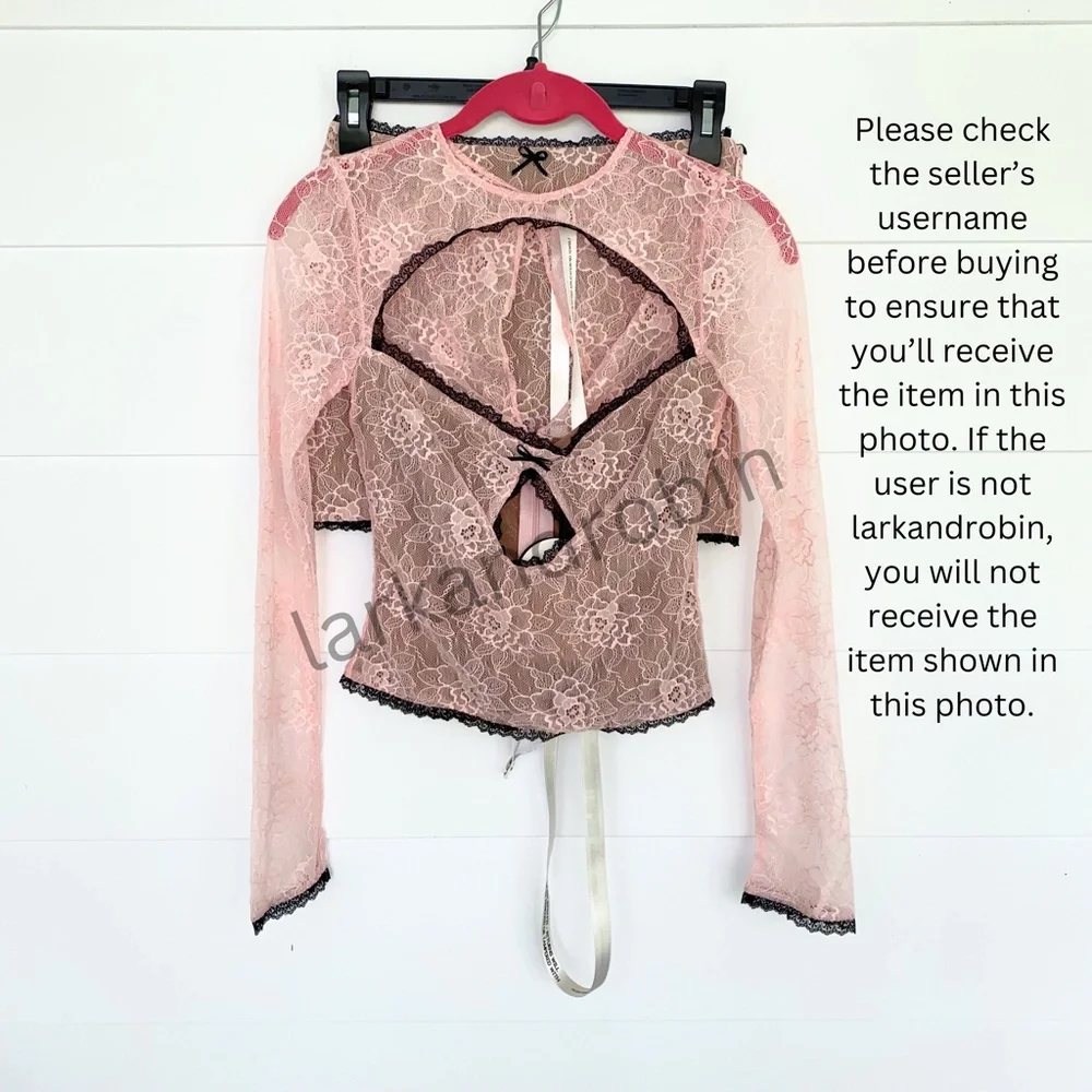 NEW Mistress Rocks Peony Lace Cutout Top and Skirt Set XS